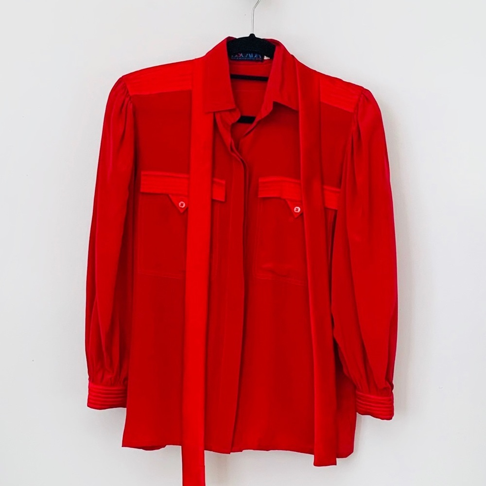 ESCADA RED SILK BLOUSE